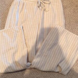 art class Beige & White Striped Kids Wide-Leg Casual Pants